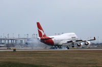 VH-OEH @ DFW - Qantas 747 Longreach Landing at DFW Ariport - by Zane Adams