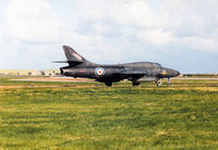 XL616 @ EGQS - Hunter T.7 of 12 Squadron taxying to Runway 05 at RAF Lossiemouth in September 1993. - by Peter Nicholson