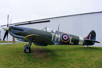 PL256 @ EGBG - Replica Spitfire formally displayed at the East Midlands Aeropark, now at Leicester - by Chris Hall