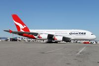 VH-OQJ @ KLAX - Qantas A380 parked at the Flight Path Museum for a private event - by Jonathan Ma