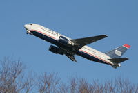 N255AY @ EBBR - Flight US751 is climbing from RWY 25R - by Daniel Vanderauwera