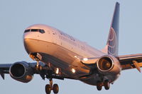 N14228 @ KORD - United Airlines Boeing 737-824, UAL1132 arriving from KIAH, RWY 28 approach KORD. - by Mark Kalfas