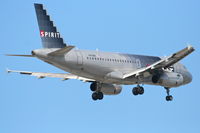 N509NK @ KORD - Spirit Airlines Airbus A319-132, N509NK RWY 10 approach KORD. - by Mark Kalfas