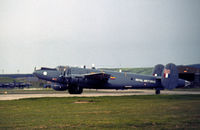 WL756 @ EGQS - Shackleton AEW.2 named Mr Rusty of 8 Squadron at RAF Lossiemouth joining the active runway in May 1983. - by Peter Nicholson