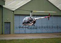 G-WINR @ EGLD - Robinson R22 Beta arriving at Denham from Wycombe Air Park. Ex EI-CFE - by moxy