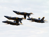 163451 @ KNPA - Blue Angel ! leading the diamond formation while inverted at NAS Pensacola, FL. - by Thomas P. McManus