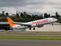TC-AAY @ KBFI - Boeing 737-82R, with Pegasus Airlines livery being test flown at Boeing field (KBFI) on 24 June 2010, prior to delivery.