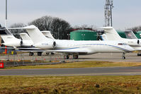 N8762M @ EGGW - 2002 Bombardier BD-700-1A10, c/n: 9113 on Stand 16 at Luton - by Terry Fletcher