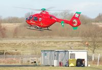 G-WASN @ EGFH - Wales Air Ambulance helicopter (Helimed 57) returning to base. - by Roger Winser