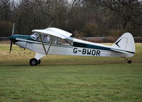 G-BWOR @ EGHP - Piper PA-18-135 (Modified) Super Cub at Popham. Ex OO-WIS - by moxy