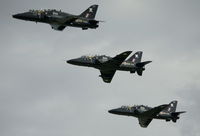 XX184 @ LMML - Hawks XX184, XX203 and XX321 of 100Sqd RAF during the run in over RW31 in Malta. - by raymond