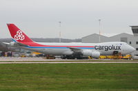 LX-VCB @ EGNX - Cargolux 2010 Boeing 747-8R7F, c/n: 35806 being loaded on the East Midlands Cargo ramp - by Terry Fletcher