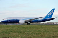 N787BX @ EIDW - Lining up r/w 28 for departure to continue its world tour. - by Robert Kearney