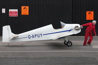 G-APUY @ EGCB - 1963 Druine D.31 Turbulent, c/n: PFA 509 under tow !!!! - by Terry Fletcher