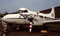 VP977 @ EGDX - Former 207 Squadron DH Devon. At RAF St Athan in 1984? (estimated date). - by Roger Winser