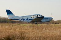 G-EKIR @ EGFH - Visiting Piper Cadet of Aeros Leasing. - by Roger Winser