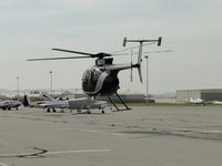 N987CB @ CNO - Turning on the power, lifting off and heading westbound - by Helicopterfriend