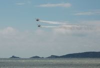 SE-BOG - Off airport. Breitling Wingwalkers. Displaying with N707TJ at the Wales National Airshow, Swansea Bay, Wales, UK. - by Roger Winser