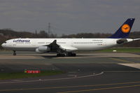 D-AIGS @ EDDL - Lufthansa, Airbus A340-313, CN: 0297, Aircraft Name: Bergisch-Gladbach - by Air-Micha