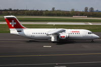 HB-IXQ @ EDDL - Swissair, BAe Avro 146-RJ100, E3282, Aircraft Name: Corno Gries 2969m - by Air-Micha