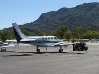 N28LV @ SZP - 1979 Cessna 340A, two Continental TSIO-520-NB 310 Hp each, turbocharged and pressurized, 3 blade CS props, tip tanks - by Doug Robertson