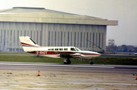 G-BADT @ LHR - Cessna 402B as seen at Heathrow in the Spring of 1976. - by Peter Nicholson