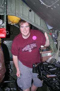 N224J @ DTN - On board the Collings Foundation B-24J Witchcraft on the Shreveport to Dallas leg. (Thanks Jim! )
My son enjoying the ride!