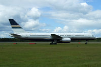 EC-HDS @ EGPH - Privilage style Boeing 757-256 arrives at Edinburgh airport - by Mike stanners