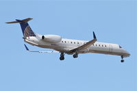 N41104 @ KORD - ExpressJet/United Express Embraer EMB-145XR, ASQ5849 arriving from Huntsville Intl./KHSV, RWY 10 approach KORD. - by Mark Kalfas