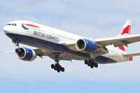 G-YMMI @ KORD - British Airways Boeing 777-236, BAW295 arriving from  London Heathrow/EGLL, RWY 28 approach KORD. - by Mark Kalfas