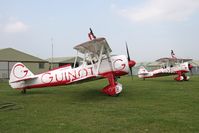 N74189 @ X5FB - Boeing PT-17 together with N707TJ in the background. Fishburn Airfield, June 2007. - by Malcolm Clarke