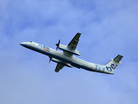 G-JEDU @ EGPH - Flybe dash 8 departs runway 24 - by Mike stanners