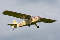 G-AJEE @ EGBR - Auster J-1 Autocrat flies in to Breighton Airfield's 2012 May-hem Fly-In. - by Malcolm Clarke