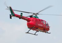 G-WAAS @ EGFH - Mid-Wales Air Ambulance helicopter (Helimed 59) departing for it's Welshpool Airport base . - by Roger Winser