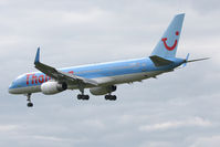 G-OOBF @ EGNT - Boeing 757-28A on finals to 25 at Newcastle Airport, June 2010. - by Malcolm Clarke