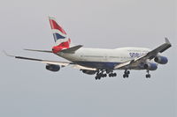 G-CIVK @ KORD - British Airways  Boeing 747-436, BAW297 arriving from London Heathrow /EGLL, RWY 10 approach KORD. - by Mark Kalfas