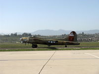 N93012 @ CMA - 1944 Boeing B-17G FLYING FORTRESS 'Nine O Nine', four turbocharged Wright Cyclone R-1820-97 1,200 Hp each, Experimental and Limited classed, taxi to Rwy 26 - by Doug Robertson