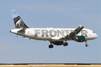 N216FR @ KORD - Frontier Airlines Airbus A320-214, FFT8545 arriving from Cancun Int'l /MMUN, RWY 14R approach KORD. - by Mark Kalfas