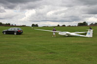G-CHUW @ X5SB - Rolladen-Schneider LS-8-18 under tow prior to launch. Sutton Bank, UK August 2011. - by Malcolm Clarke