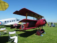 G-FOKK @ EGBK - Replica Fokker DR1 Triplane 477/17 (G-FOKK) on display at the AeroExpo event at Sywell Aerodrome, Northamptonshire, UK, 25th May 2012. - by Dan Adkins