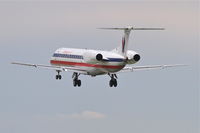 N639AE @ KORD - American Eagle Embraer EMB-145LR, EGF3919 arriving from KLIT, RWY 28 approach KORD. - by Mark Kalfas