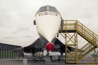 G-AXDN @ EGSU - Aerospatiale-BAC Concorde 01 at The Imperial War Museum, Duxford in 1987. - by Malcolm Clarke