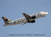 N207FR @ KPHL - Frontier 17 displaying tailart Thunder the Bison climbing out from 9R at PHL. - by Thomas P. McManus
