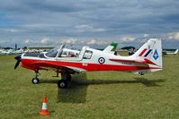 G-BZXZ @ EGBP - Scottish Aviation Bulldog T.1 [BH120-294] Kemble~G 09/07/2004. Marked XX629 coded V. - by Ray Barber