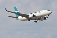 C-FWAO @ KORD - WestJet Boeing 737-7CT, WJA1688 arriving from Vancouver Int'l /CYVR, RWY 14R approach KORD. - by Mark Kalfas