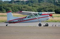 N180EL @ EGFH - Visiting Cessna 180 Skywagon II - by Roger Winser