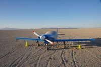 N103MD - LANCAIR 320 on Black Rock Desert playa; front view - by Stephen Hill