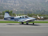 N1VK @ SZP - 1960 Beech B95 TRAVEL AIR, two Lycoming O&VO-360s 180 Hp each. Landing roll Rwy 22 - by Doug Robertson