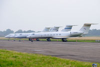 B-8097 @ EGTC - Gulfstream G-V parked at Cranfield while visiting for the Olympics - by Paul Ashby
