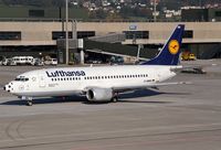 D-ABEK @ LSZH - Lufthansa's Wuppertal wearing it's soccer nose awaiting it's taxi clearance towards Rwy28 for a flight to FRA - by Thomas Spitzner